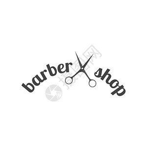 插图的灰色标志店铺徽章横幅理发师绘画服务质量理发绅士品牌图片