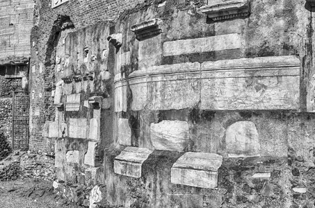 塞西莉亚梅特拉墓穴的废墟 意大利罗马历史窗户砖块建筑地标大理石古董遗产考古柱子图片