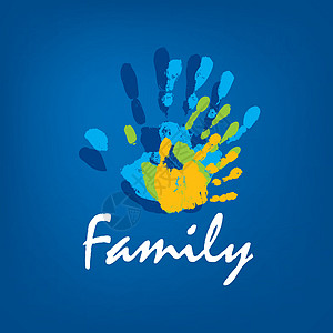 以手的形式家庭图标 它制作图案矢量手指童年孩子团队父亲友谊团结创造力合伙艺术图片
