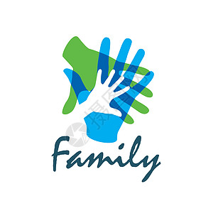以手的形式家庭图标 它制作图案矢量艺术母亲标识帮助手指团体社区孩子童年插图图片