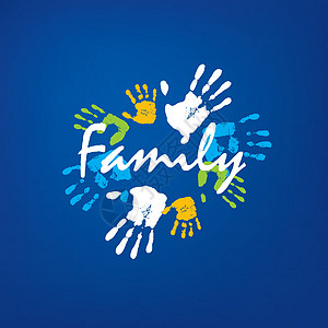 以手的形式家庭图标 它制作图案矢量社区童年母亲团体标识友谊插图创造力孩子父母图片