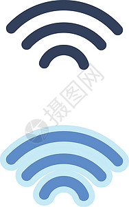 Wi-fi 电信符号隔离在白色背景上 可用于无线路由器 矢量图图片