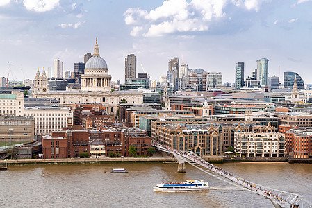 伦敦圣保罗大教堂天空天际城市日落地标王国教会圆顶蓝色旅游图片