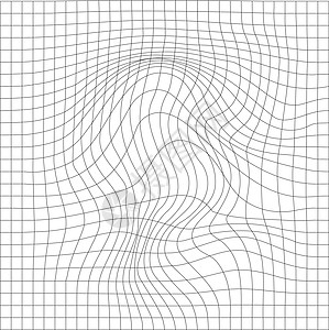具有挥动电网和吹风变形的几何背景 矢量图示空气物理科学海浪技术线条波浪状艺术网格曲线图片