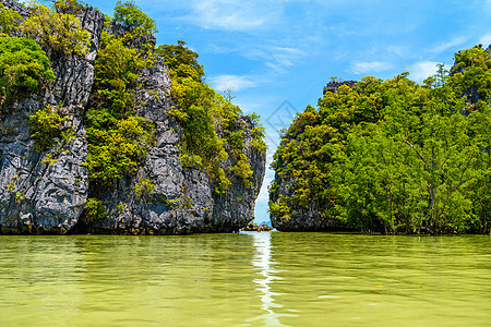 KoThalu Ok Krasom Takua Thung 国家公园地标旅游悬崖旅行海洋天空纽带岩石风景场景图片