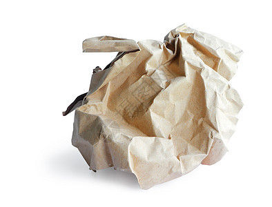 回收用剪裁路径隔离的纸垃圾空白圆形材料文档小路床单垃圾桶折痕白色古董图片