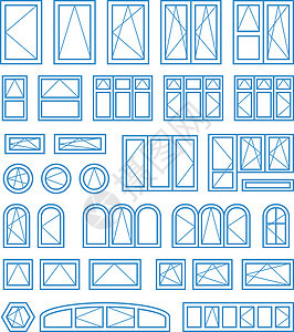 开关和特写窗户和门的种类 矢量插图图片