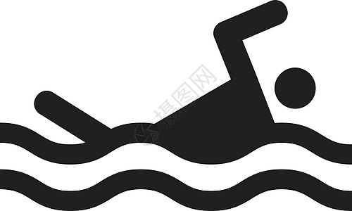 游泳图标矢量 运动符号概念图片