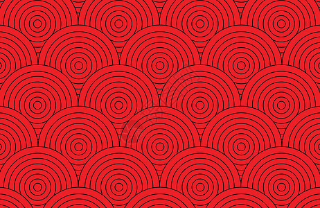 抽象的红色圆圈图案壁纸背景矢量图 复古艺术图案背景图片