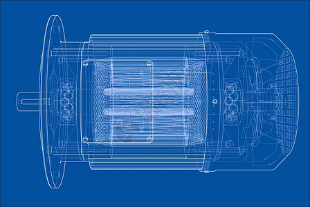 电动机草图 韦克托绘画转子制造业齿轮机器工厂机械技术力量电气图片