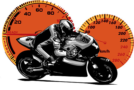 矢量插图运动超级摩托车摩托车与仪器发动机运输自行车绘画全科活动标识车辆锦标赛速度图片