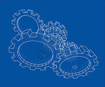 3D 齿轮 韦克托力学车轮圆圈草图绘画机械圆形传动纽带旋转背景图片