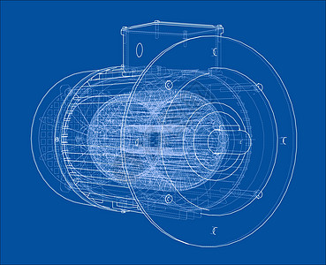 电动机草图 韦克托齿轮交流转子工厂插图工程绘画速度引擎力量图片