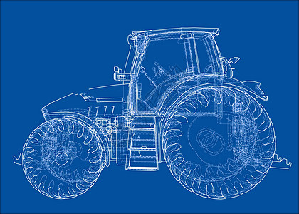 农用拖拉机概念 韦克托机器蓝图运输草图机械植物卡车绘画场地线条图片