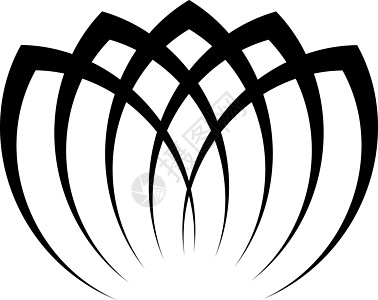Lotus 图标 - 健康美和SPA主题 白色背景上的简单平面黑色矢量插图图片
