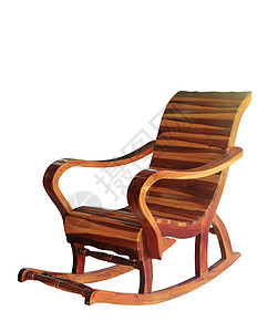 木制摇椅与剪切路径隔绝闲暇木工木头小路家具休息木制品传统座位剪裁图片