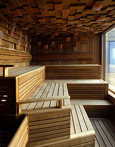 芬兰内部桑拿室供暖款式医药材料木屋木板治疗酒店健康疗法图片
