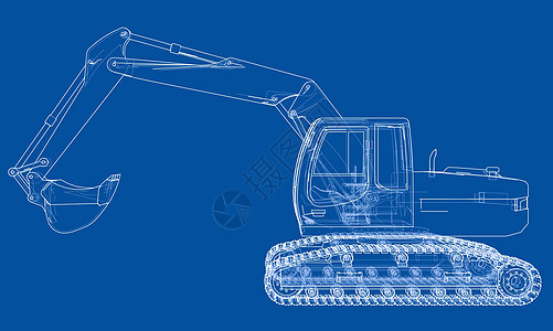 挖掘机概念大纲 韦克托挖掘搬运工力量机械工程金属装载机拖拉机建筑运动图片