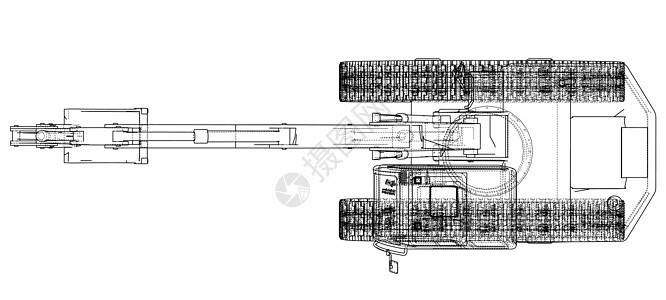 挖掘机概念大纲 韦克托挖掘矢量搬运工机械商业工作车辆矿业插图草图图片