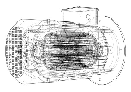 电动机草图 韦克托电磁发电机电气力量齿轮马达转子机械维修工程图片