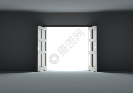 打开的门在黑暗中显示出明亮的光线3d商业图形自由地面计算机晴天天堂阴影入口图片