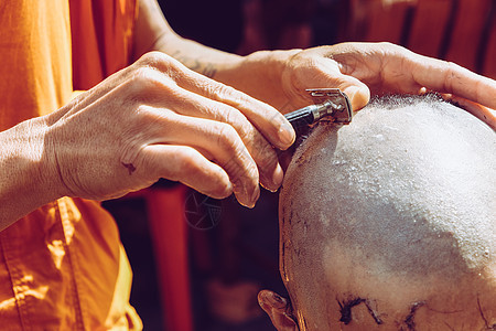 佛教传教和尚仪式旅行宗教文化剃须寺庙男人建筑佛教徒图片