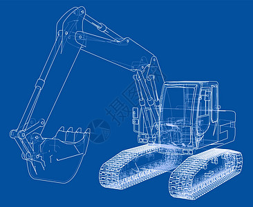 挖掘机概念大纲 韦克托矢量挖掘草图金属插图建筑运动工程搬运工地球图片