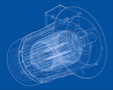 电动机草图 韦克托转子速度交流发电机电磁工厂插图齿轮马达机器图片