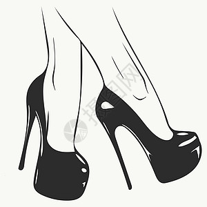 矢量穿高跟鞋的女孩 时装插画 穿鞋的女性腿 可爱的设计 时尚风格的时尚图片 时尚女性 时尚女士插图服饰脚跟鞋类冒充艺术衣服裙子魅图片