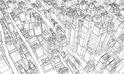 线框样式 韦克托渲染建造绘画插图技术建筑学城市建筑师蓝图财产图片
