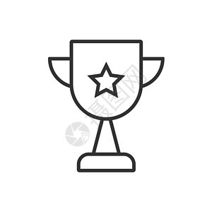 白色背景上的 Trophy 线图标图片