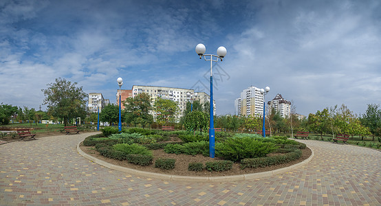 乌克兰Yuzhny市海滨公园社论街道娱乐旅游房子喷泉正方形建筑学旅行休息图片