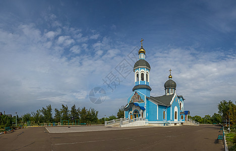 乌克兰Yuzhny市圣Vvedensky教堂建筑教会城市地方宗教地方教会上帝信仰主教房子背景图片