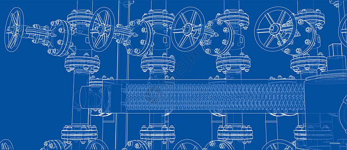 工业设备草图 韦克托植物汽油绘画工程管子气体燃料龙头配件技术图片