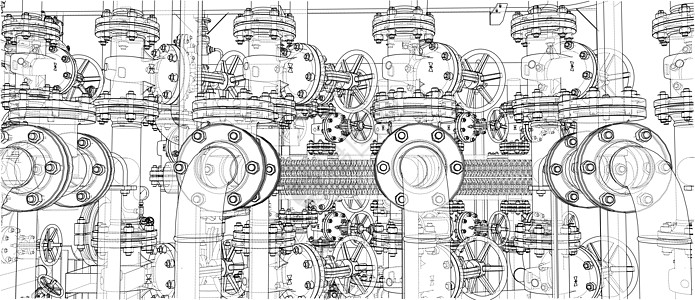 工业设备草图 韦克托配件气体管子管道力量技术资源汽油工程活力图片