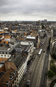 从高度对 Ghent 的视图正方形大教堂建筑学旅游经济景观建筑街道联盟房子图片