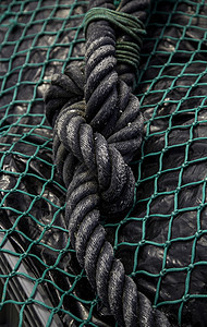旧渔网软木食物海洋尼龙齿轮绳索木头缠绕渔夫渔业图片
