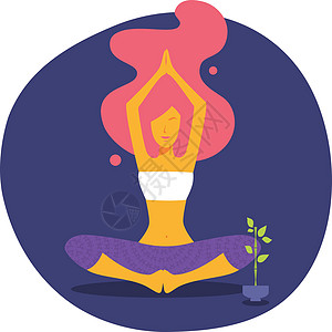 瑜伽妇女咒语温泉冥想活力顺序平衡插图太阳体操身体图片