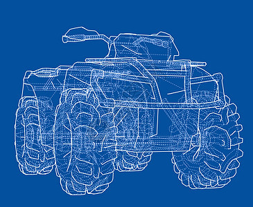 ATV 四轮摩托概念大纲 韦克托工程运动自行车发动机车轮车辆引擎赛车运输越野背景图片