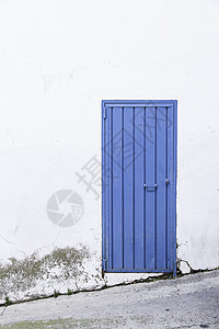 金属蓝色门房子古董入口面板村庄建筑街道框架门框风化图片