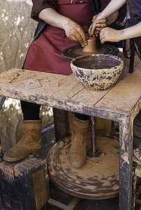 陶器之手的粘土工艺女士艺术家工匠花瓶手指制造业作坊创造力陶工图片