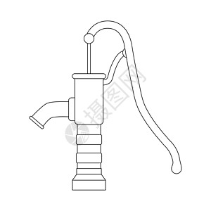 白色背景上孤立的抽水泵设计大纲图片