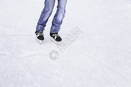 冰上滑雪数字冻结速度皮革女孩滑冰蓝色娱乐女士活动图片