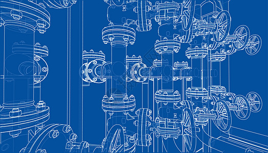 工业设备草图 韦克托工厂配件力量汽油管子工程资源龙头气体管道图片