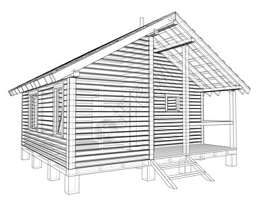 小房子草图  3 的矢量渲染建筑师3d房子插图海拔住宅地面工程建筑学建筑图片