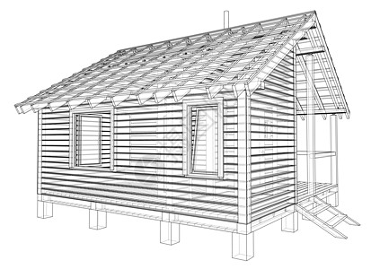 小房子草图  3 的矢量渲染海拔住宅3d财产建筑学插图建造设计师建筑公寓图片