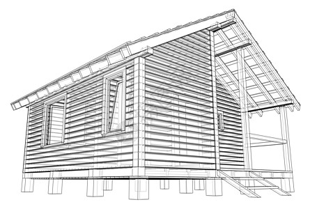 小房子草图  3 的矢量渲染绘画地面建造设计师项目房子插图建筑学海拔图表图片