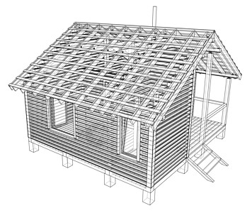 小房子草图  3 的矢量渲染插图图表建筑学地面项目建造设计师3d公寓房子图片