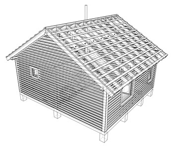 小房子草图  3 的矢量渲染工程地面建筑学建筑住房公寓图表建造海拔3d图片