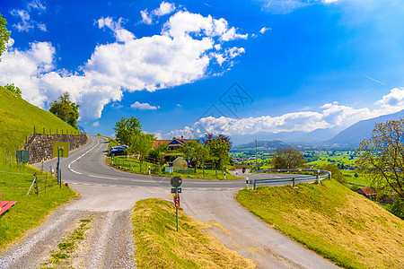 阿尔卑斯山村 格拉布 韦登堡 圣加仑 斯维特爬坡蓝色路线岩石边界风景旅游反射冒险雕像图片